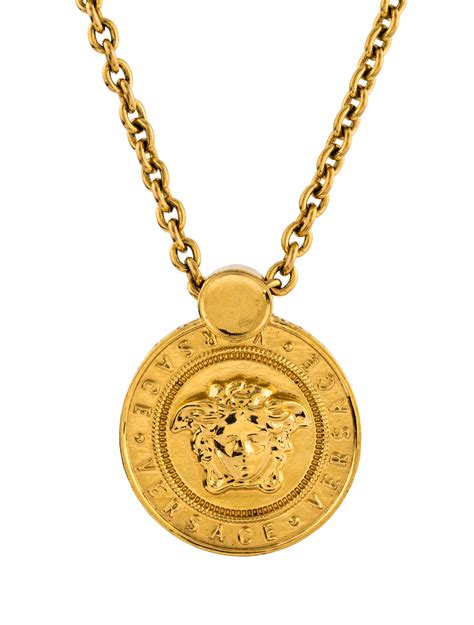 versace gold medusa pendant|versace small medusa head necklace.